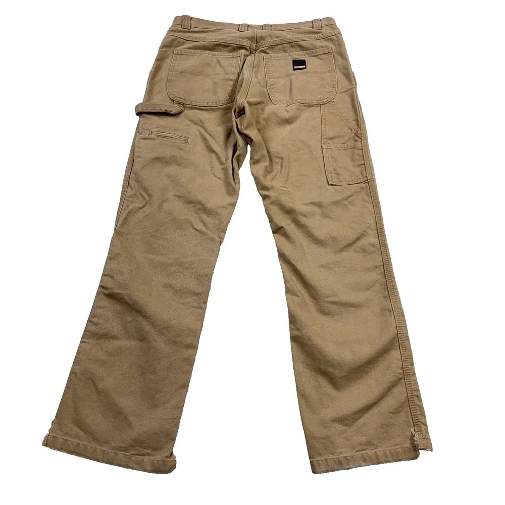 Craftsman Pants Men 32x30 Brown Carpenter Duck Canvas Baggy Work Wear Worn‎